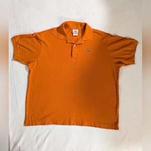 Lacoste Men's Orange Polo Shirt, Size Large, 100% Cotton